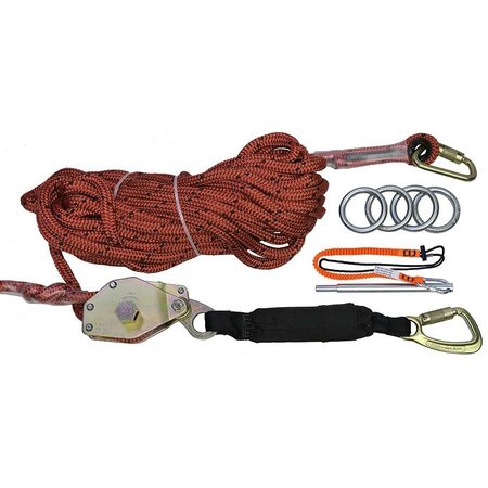 SUPER ANCHOR SAFETY 60ft 3/4" Double Braid Rope HLL Kit w/Rope Tension Adjuster 1325-60
